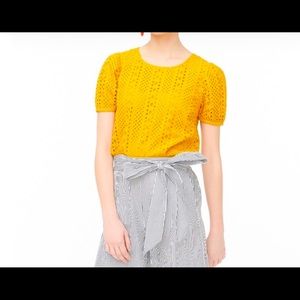 J. Crew Short Sleeve Eyelet Top
